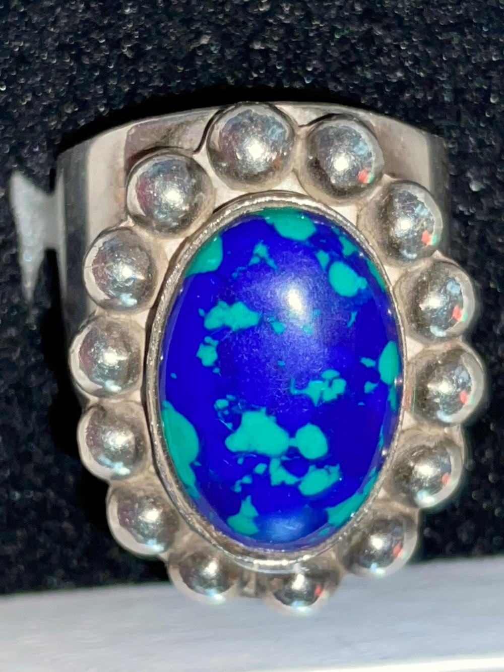 Sterling Silver Azurite Malachite Ring Size 8